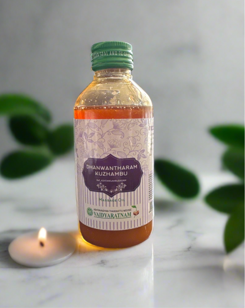 Ashtavaidyan Thaikkattu Mooss Vaidyaratnam Massage Oil Dhanwantharam Kuzhambu 200 ml