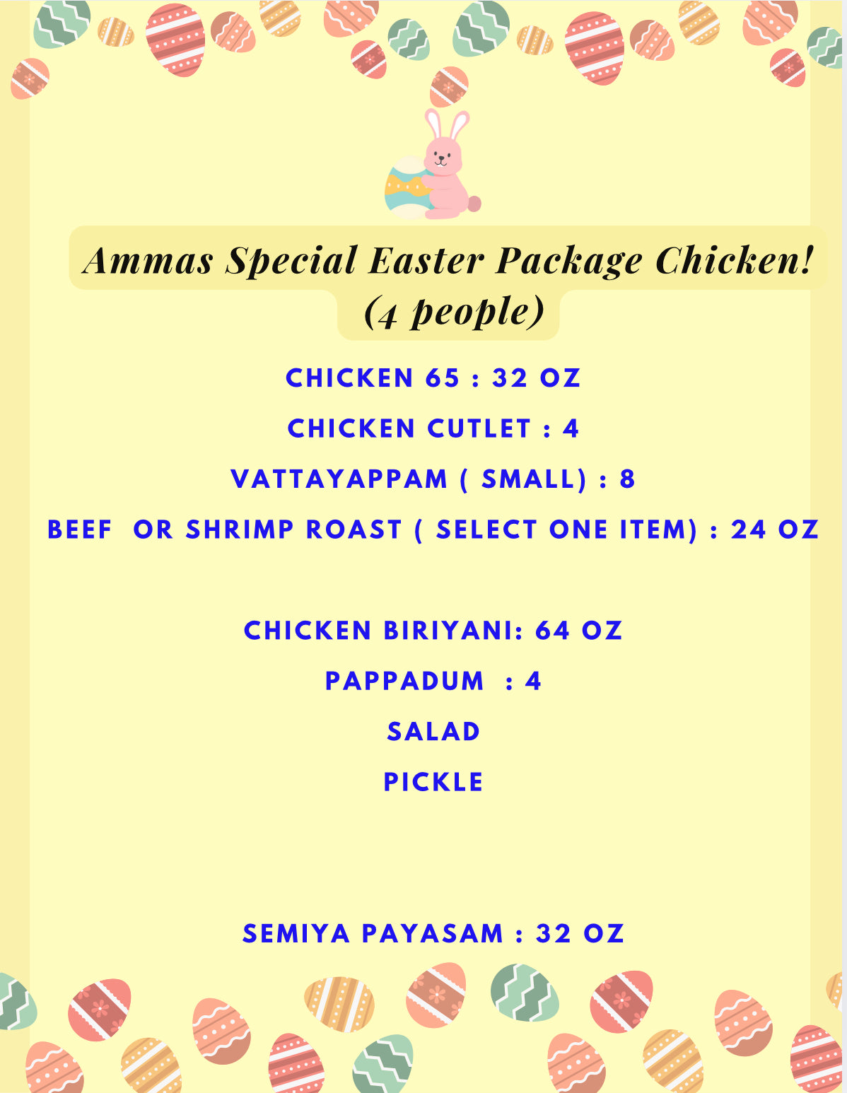 Ammas Special Easter Package (Chicken Combo for 4 persons)
