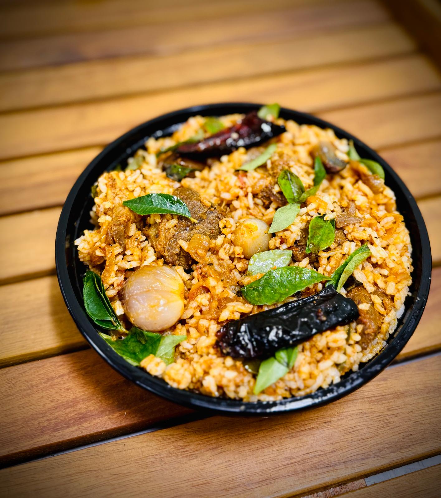 Nallampatti Mutton vada chatti soru (Nallampatti Small onion Mutton tawa Rice)