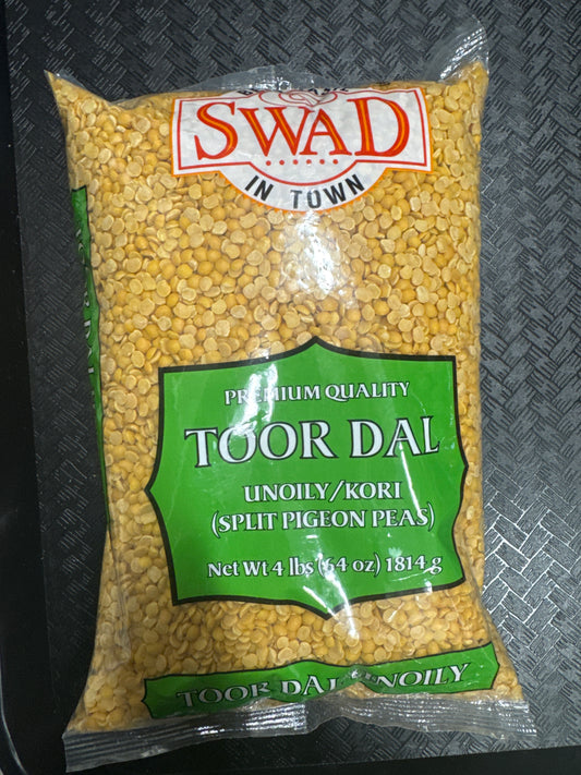 Swad Pulses Unoily Toor Dal (Split Pigeon Peas) 4lb / 64oz / 1814g