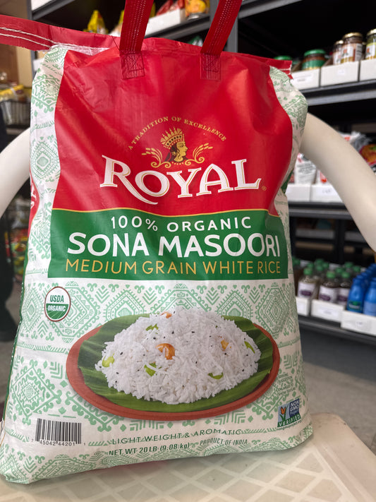 Royal Rice Organic Sona Masoori 20lb / 9.08kg
