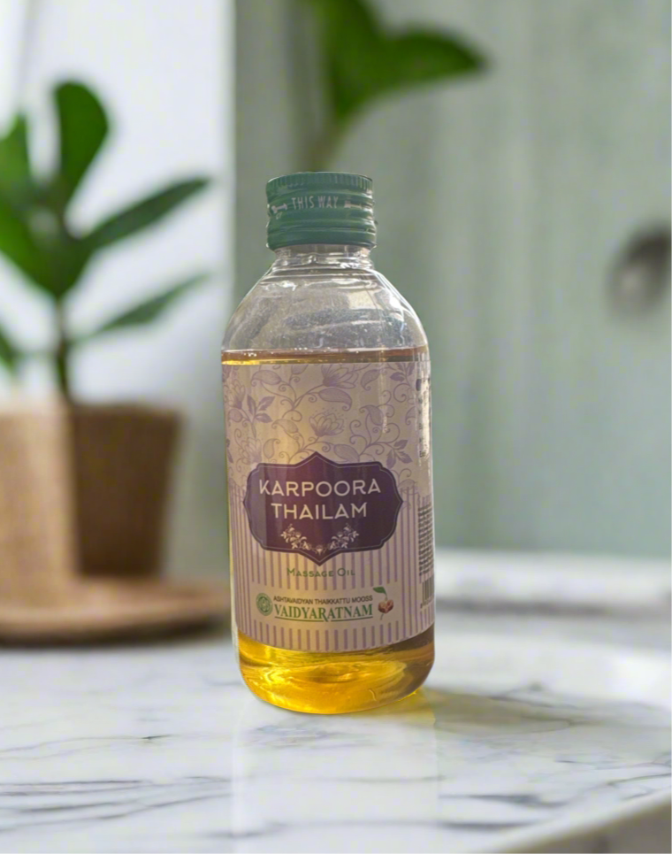 Ashtavaidyan Thaikkattu Mooss Vaidyaratnam Massage Oil Karpoora Thailam 200ml
