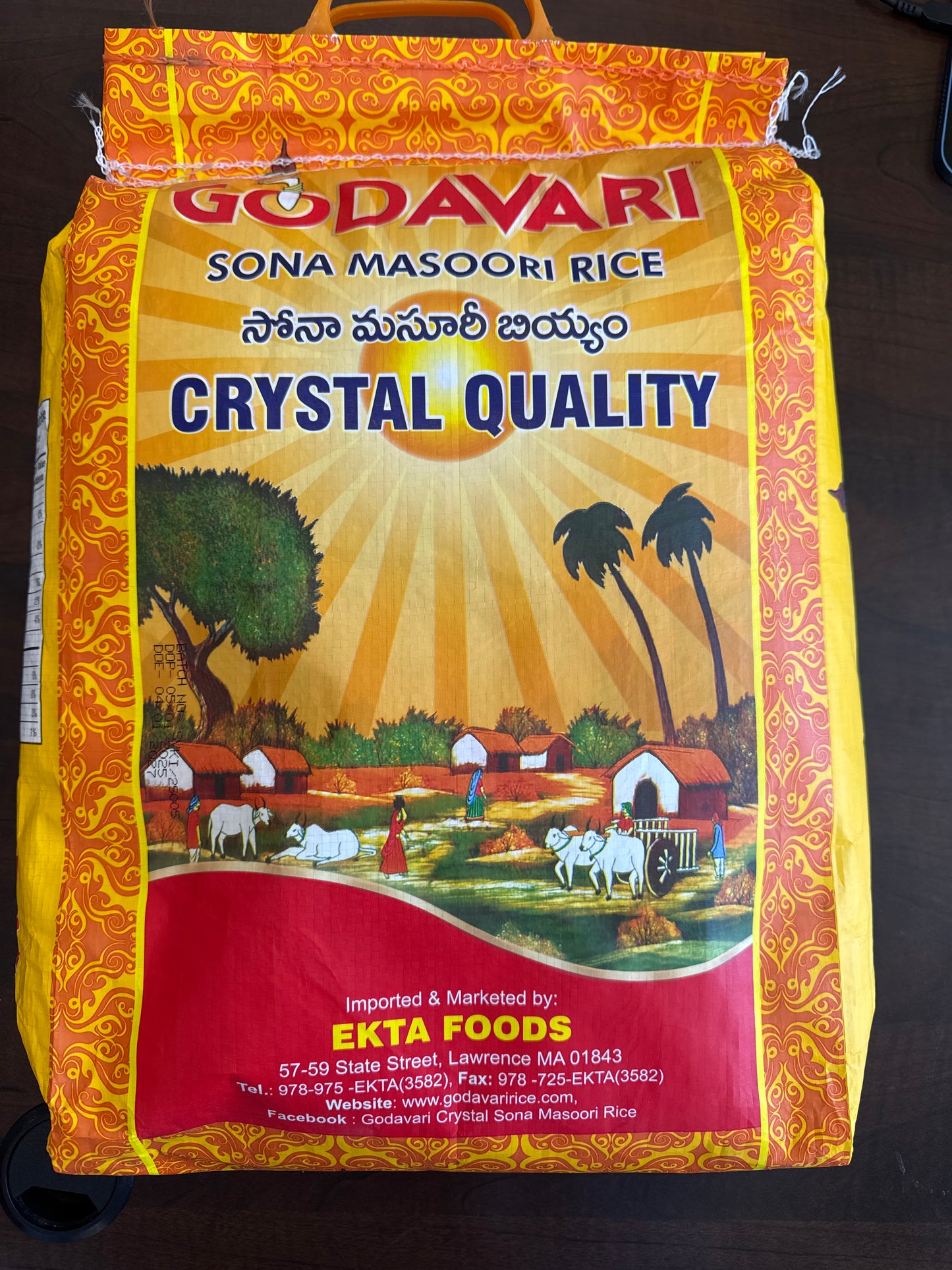 Godavari Rice Crystal Quality Sona Masoori 20lbs / 9.09kg