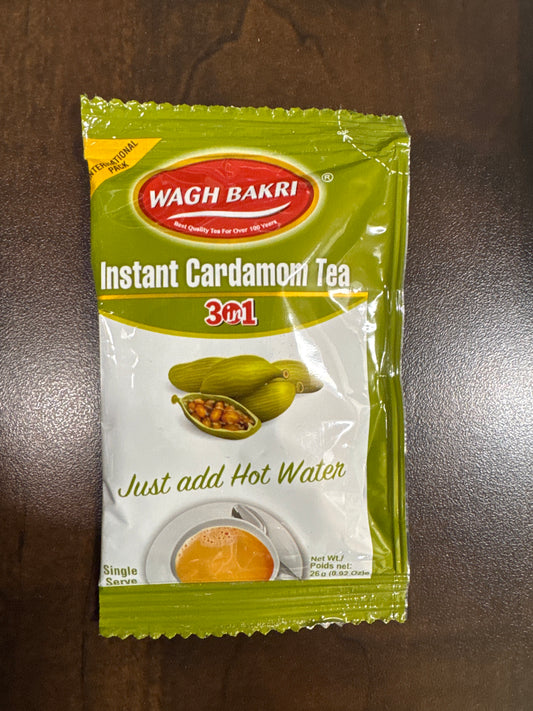 Wagh Bakri Tea Powder 3 in 1 Instant Cardamom Tea  26g / 0.92oz