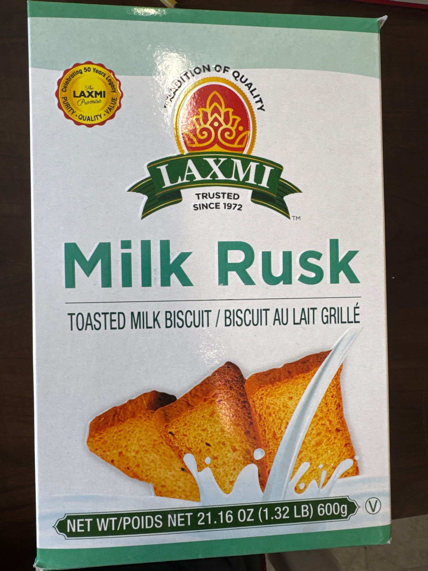 Laxmi Biscuits Milk Rusk 21.16oz / 1.32 lb / 600g