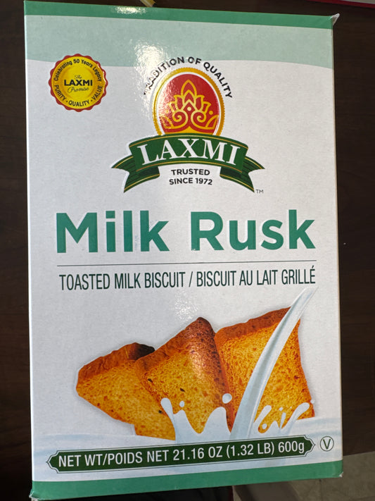 Laxmi Biscuits Milk Rusk 21.16oz / 1.32 lb / 600g