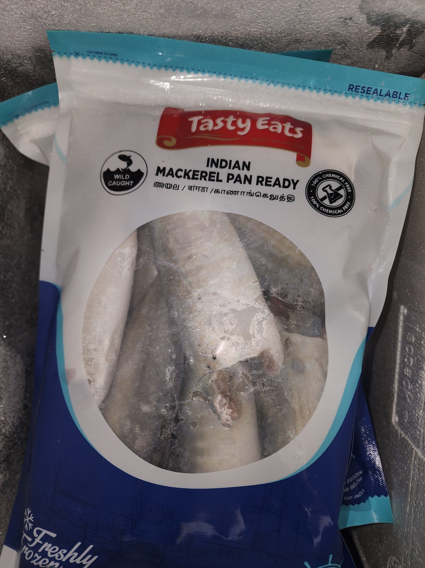 Tasty Eats Frozen Indian Mackerel Pan ready/Cleaned 2 lb (Ayala)