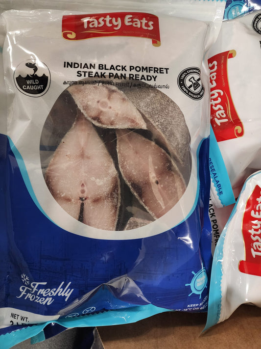 Tasty Eats Frozen Indian Black Pomfret Steak 2 lb