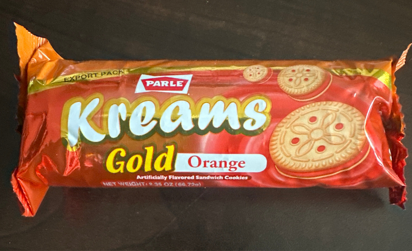 Kreams Biscuits Gold Orange 2.35oz / 66.72g
