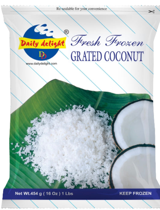 Daily Delight Frozen Food Grated Coconut 16 oz/ 454 g