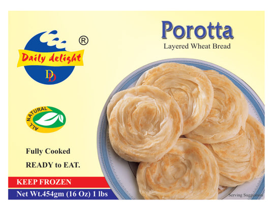 Daily Delight Frozen Food Porotta 454g / 16oz / 1lb