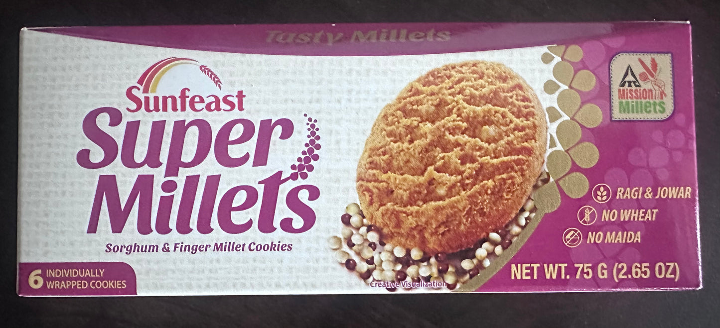 Sunfeast Biscuits Super Millets Cookies 75g / 2.65oz