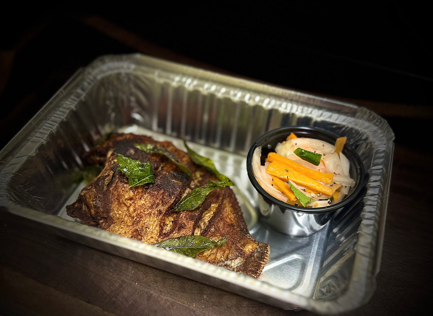 Karimeen Fry with Salad