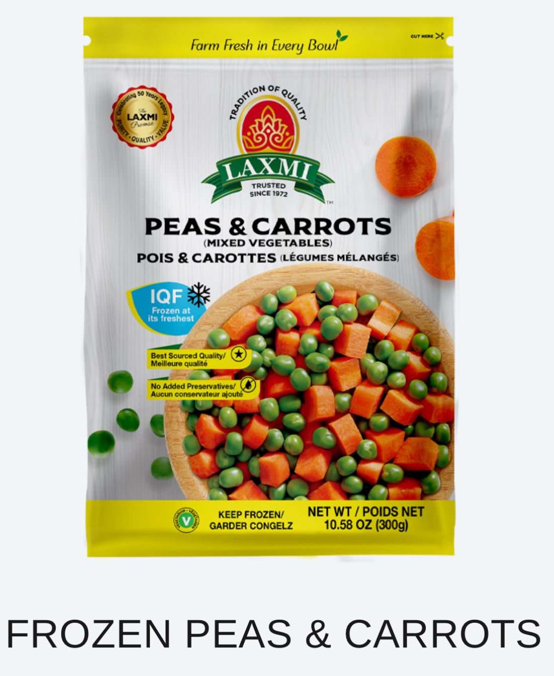 Laxmi Frozen Food Peas & Carrots 10.58oz / 300g