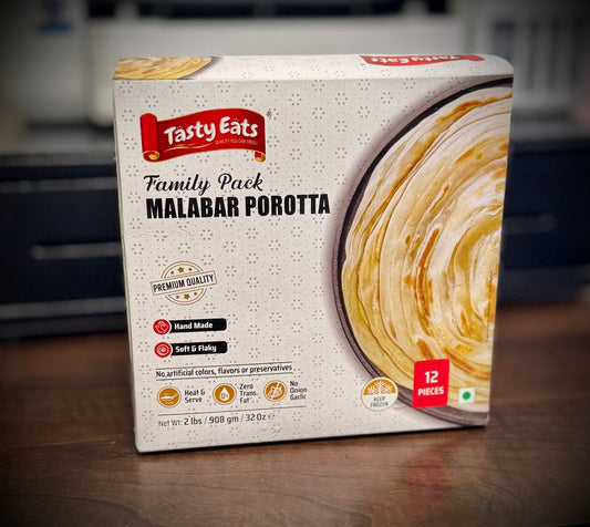 Tasty Eats Frozen Food Kerala Porotta Family Pack 2lb / 908g / 32oz