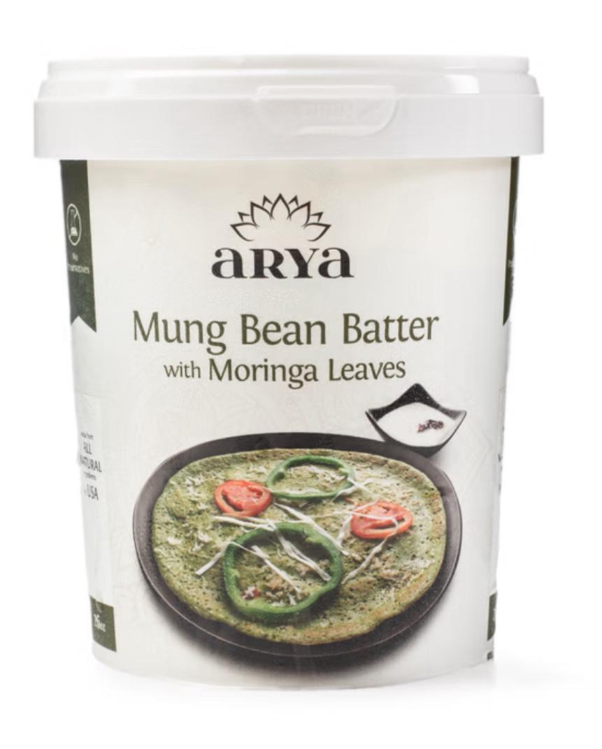 Arya -Mung Bean Batter with Moringa Leaves