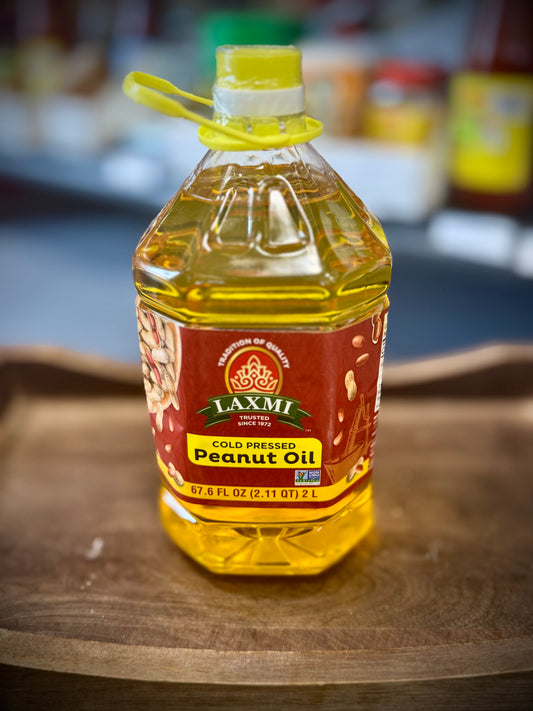 Laxmi Oil Cold Pressed Peanut Oil 67.6 Fl oz / 2.11qt / 2 Litre