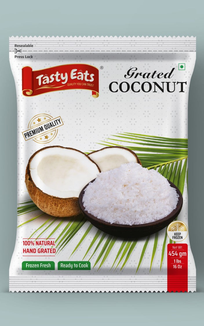 Tasty Eats Frozen Food Grated Coconut 454 g / 1 lb / 16 oz