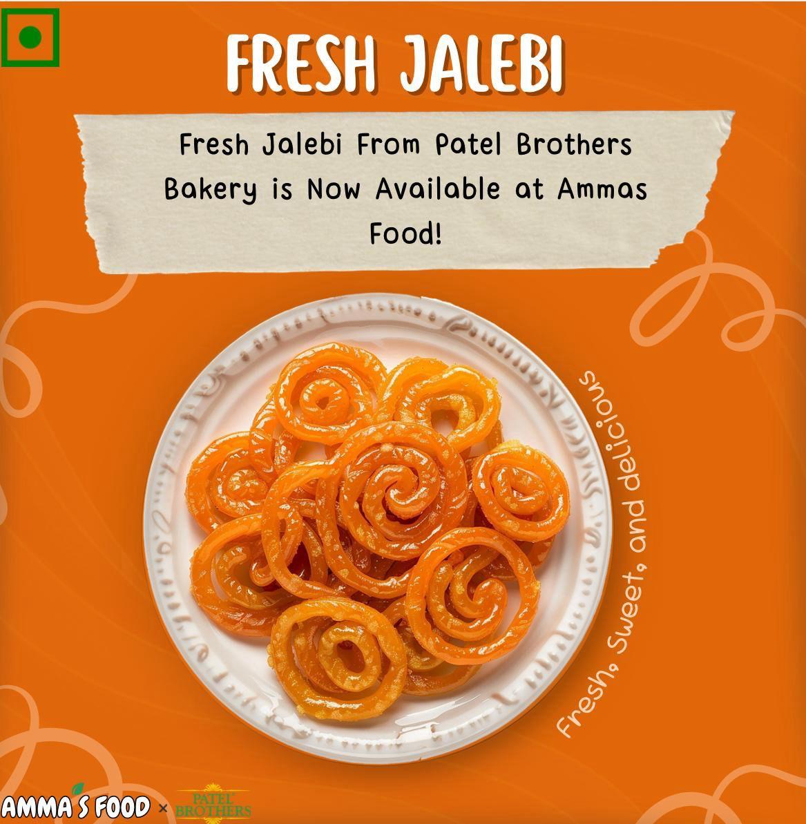Yellow/Red Jalebi (Fresh from Patel Brothers Bakery)