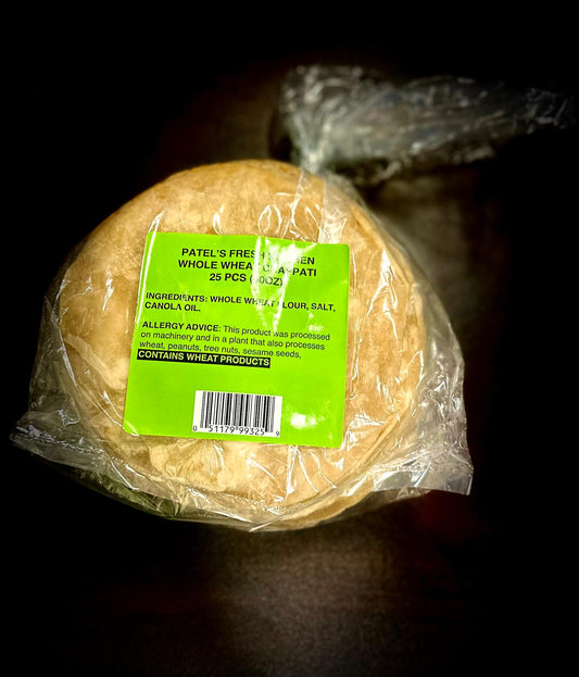 Chapati- 25 count box (Patel Brothers cooked ready to use) - Regular - (0.36 each)