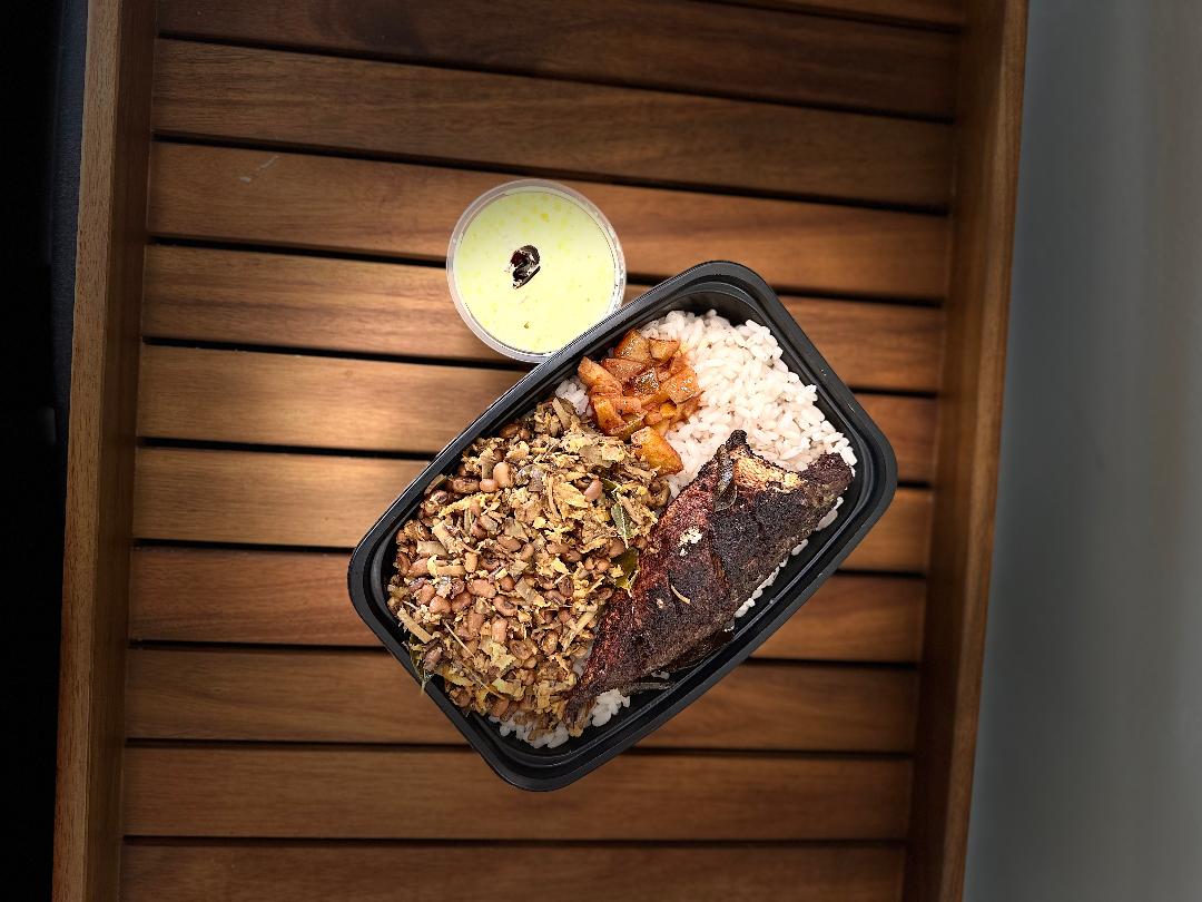 Dinner Box - Matta Rice/Ponni Rice, Fish Fry, Thoran/Poriyal, Mor/Moru curry