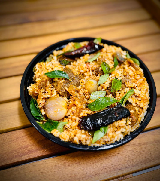 Nallampatti Mutton vada chatti soru (Nallampatti Small onion Mutton tawa Rice)